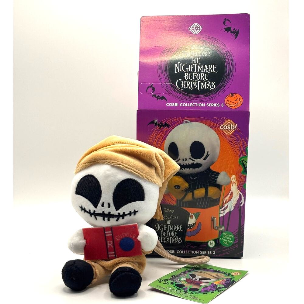 Disney x Cosbi x Nightmare Before Christmas Plush Charm, Jack Reading, New
